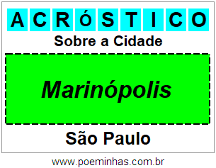 Acróstico Para Imprimir Sobre a Cidade Marinópolis