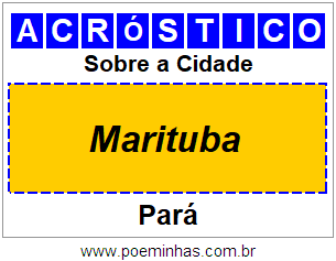 Acróstico Para Imprimir Sobre a Cidade Marituba