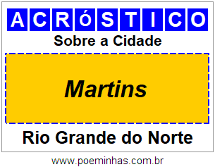 Acróstico Para Imprimir Sobre a Cidade Martins