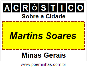 Acróstico Para Imprimir Sobre a Cidade Martins Soares