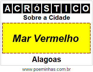 Acróstico Para Imprimir Sobre a Cidade Mar Vermelho