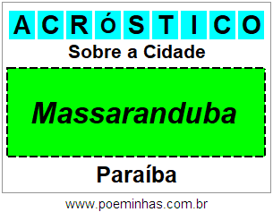 Acróstico Para Imprimir Sobre a Cidade Massaranduba