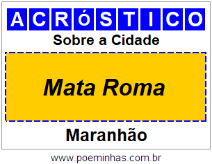 Acróstico Para Imprimir Sobre a Cidade Mata Roma