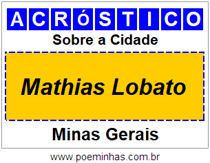 Acróstico Para Imprimir Sobre a Cidade Mathias Lobato