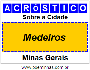 Acróstico Para Imprimir Sobre a Cidade Medeiros