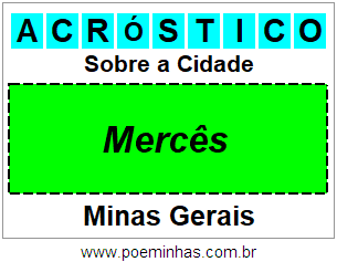 Acróstico Para Imprimir Sobre a Cidade Mercês