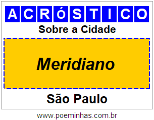 Acróstico Para Imprimir Sobre a Cidade Meridiano