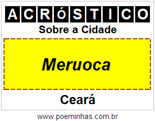 Acróstico Para Imprimir Sobre a Cidade Meruoca