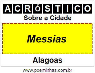 Acróstico Para Imprimir Sobre a Cidade Messias