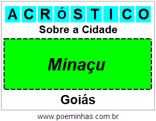 Acróstico Para Imprimir Sobre a Cidade Minaçu