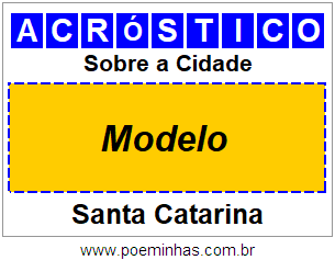 Acróstico Para Imprimir Sobre a Cidade Modelo