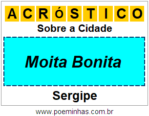 Acróstico Para Imprimir Sobre a Cidade Moita Bonita