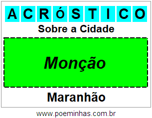 Acróstico Para Imprimir Sobre a Cidade Monção