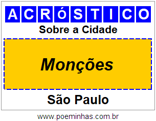 Acróstico Para Imprimir Sobre a Cidade Monções