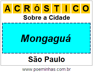 Acróstico Para Imprimir Sobre a Cidade Mongaguá