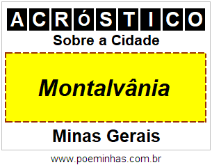 Acróstico Para Imprimir Sobre a Cidade Montalvânia