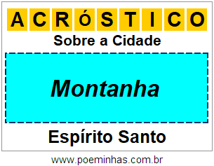 Acróstico Para Imprimir Sobre a Cidade Montanha