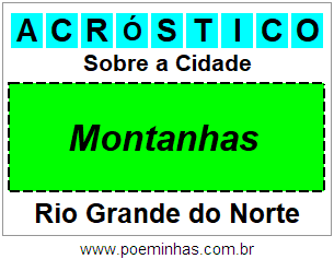 Acróstico Para Imprimir Sobre a Cidade Montanhas