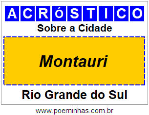 Acróstico Para Imprimir Sobre a Cidade Montauri