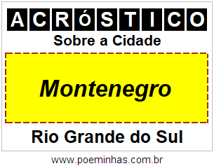 Acróstico Para Imprimir Sobre a Cidade Montenegro