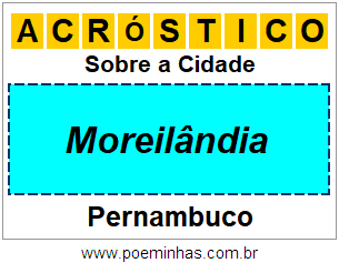 Acróstico Para Imprimir Sobre a Cidade Moreilândia