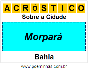 Acróstico Para Imprimir Sobre a Cidade Morpará