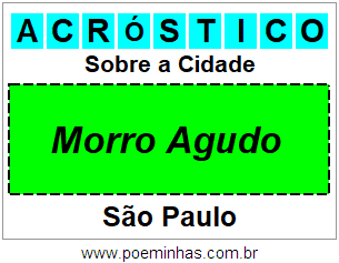 Acróstico Para Imprimir Sobre a Cidade Morro Agudo