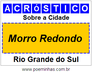 Acróstico Para Imprimir Sobre a Cidade Morro Redondo