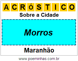 Acróstico Para Imprimir Sobre a Cidade Morros