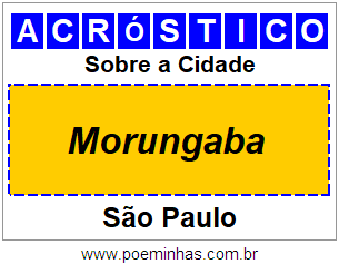 Acróstico Para Imprimir Sobre a Cidade Morungaba