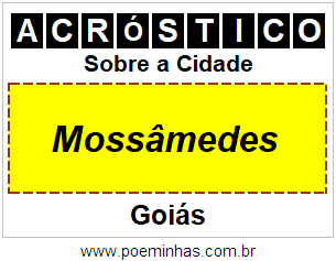 Acróstico Para Imprimir Sobre a Cidade Mossâmedes