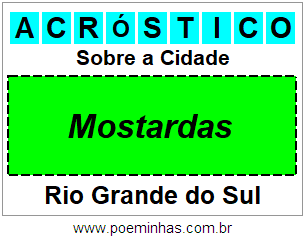 Acróstico Para Imprimir Sobre a Cidade Mostardas