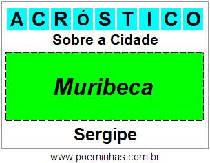 Acróstico Para Imprimir Sobre a Cidade Muribeca