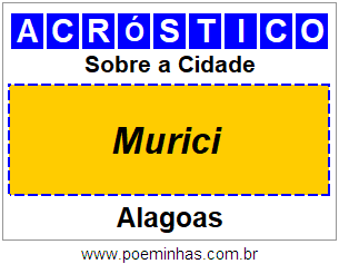 Acróstico Para Imprimir Sobre a Cidade Murici