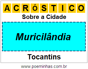 Acróstico Para Imprimir Sobre a Cidade Muricilândia