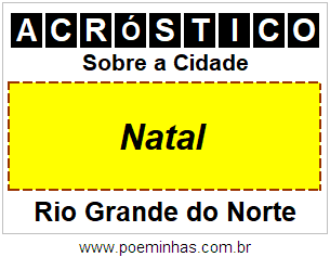 Acróstico Para Imprimir Sobre a Cidade Natal