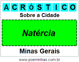 Acróstico Para Imprimir Sobre a Cidade Natércia