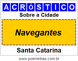 Acróstico Para Imprimir Sobre a Cidade Navegantes