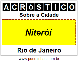 Acróstico Para Imprimir Sobre a Cidade Niterói