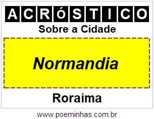 Acróstico Para Imprimir Sobre a Cidade Normandia