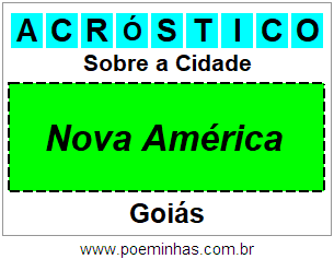 Acróstico Para Imprimir Sobre a Cidade Nova América