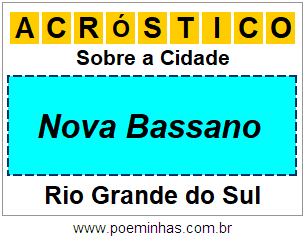 Acróstico Para Imprimir Sobre a Cidade Nova Bassano