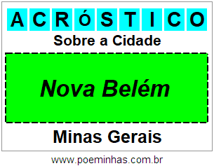 Acróstico Para Imprimir Sobre a Cidade Nova Belém