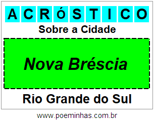 Acróstico Para Imprimir Sobre a Cidade Nova Bréscia