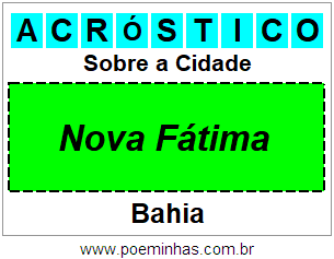 Acróstico Para Imprimir Sobre a Cidade Nova Fátima