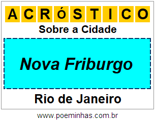 Acróstico Para Imprimir Sobre a Cidade Nova Friburgo