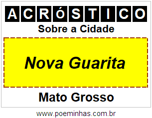 Acróstico Para Imprimir Sobre a Cidade Nova Guarita