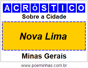 Acróstico Para Imprimir Sobre a Cidade Nova Lima