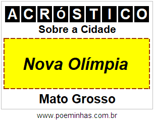 Acróstico Para Imprimir Sobre a Cidade Nova Olímpia