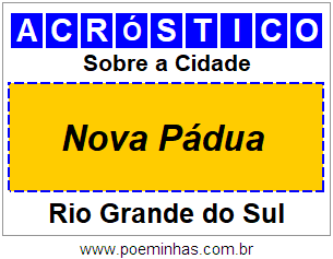 Acróstico Para Imprimir Sobre a Cidade Nova Pádua